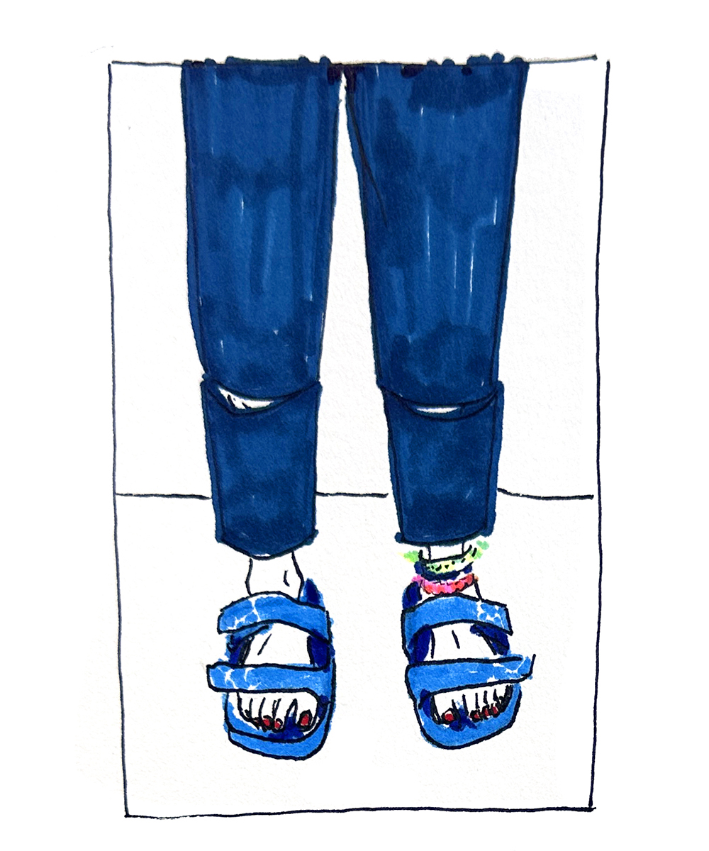 Indigo Column Split Pants