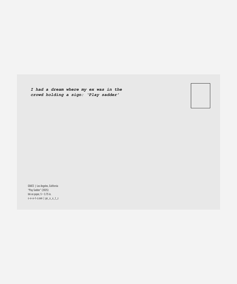 Play Sadder Postcard