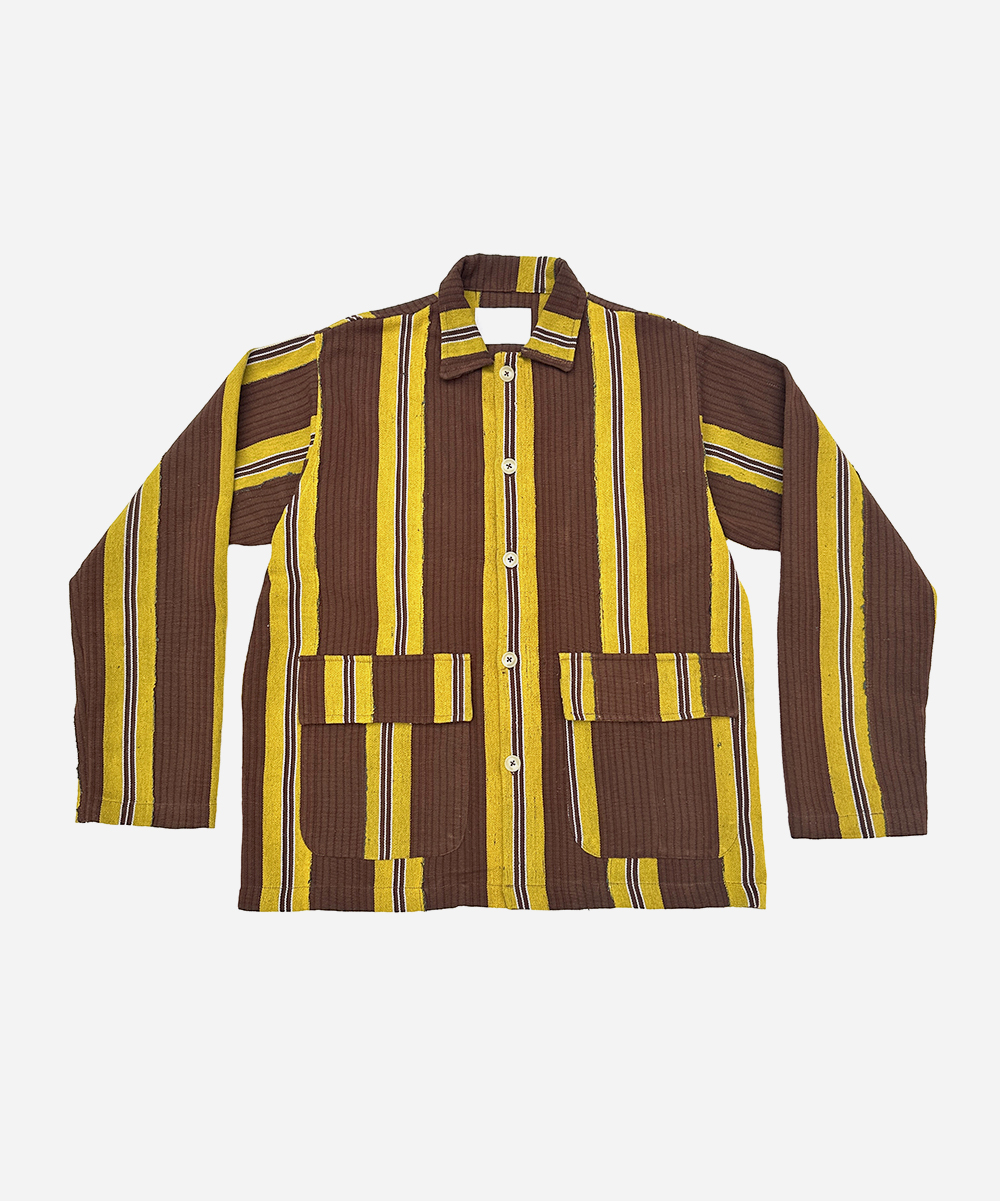 Cocoa and Honey Stripe Market Coat (M)
