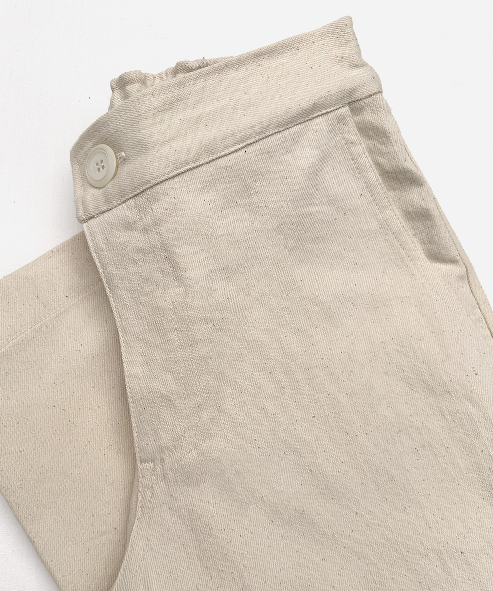 Ecru Column Split Pants