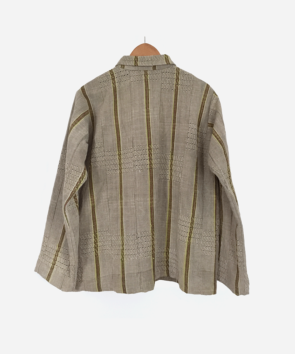 Green Stripe Aso Oke