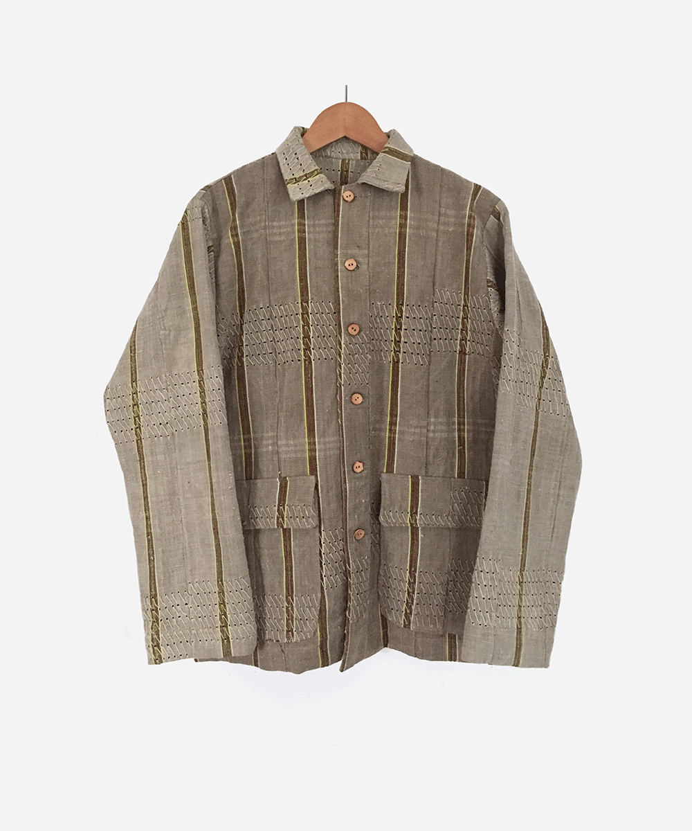 Green Stripe Aso Oke