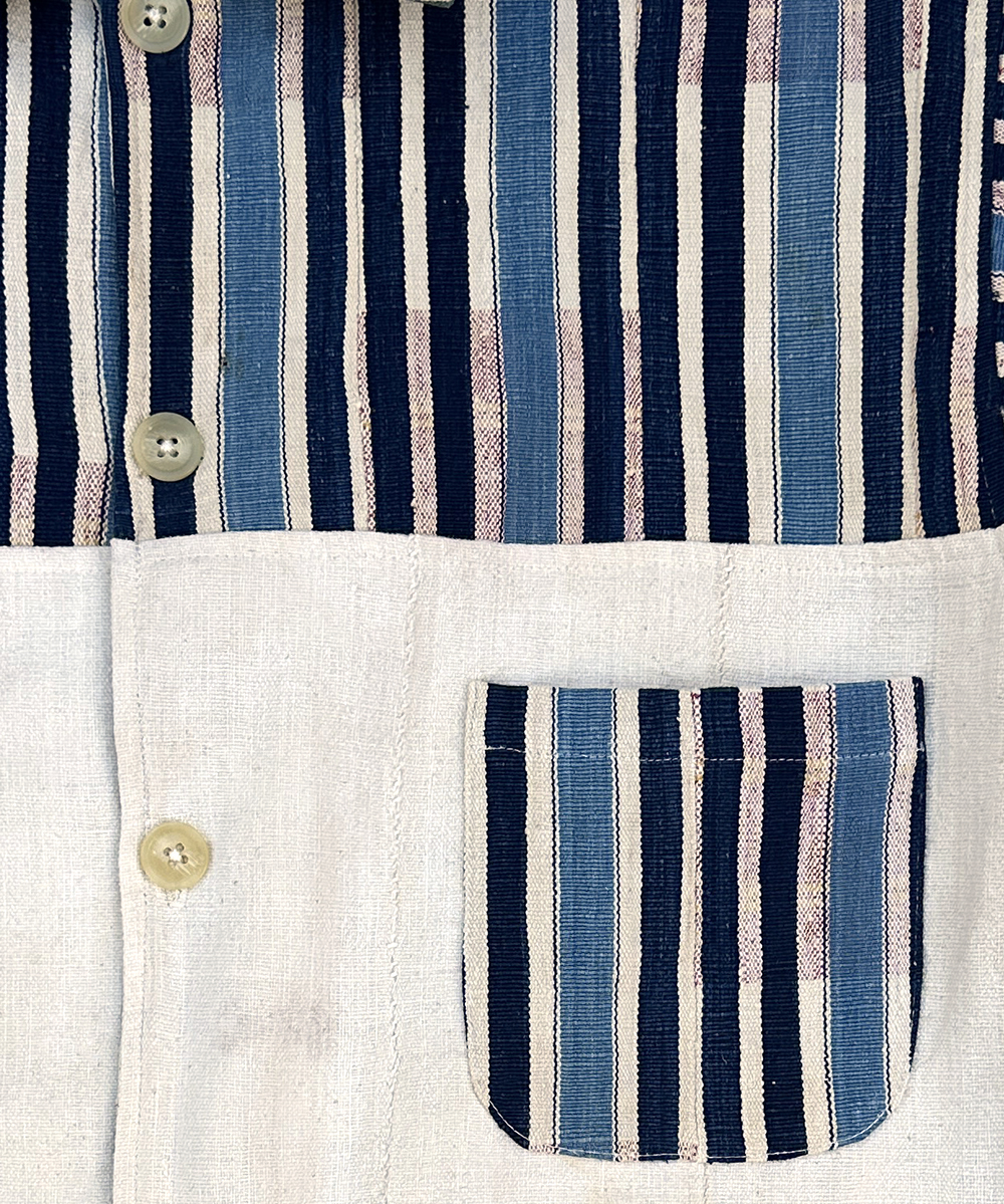 Indigo and Natural Stripe Market Coat (M)
