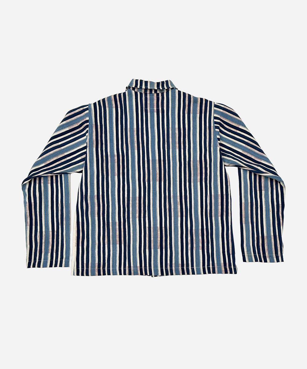 Indigo and Natural Stripe Market Coat (M)