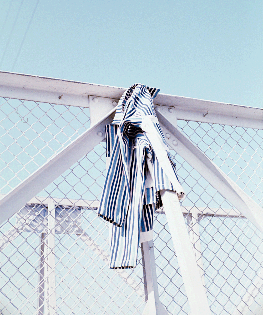 Indigo and Natural Stripe Market Coat (M)