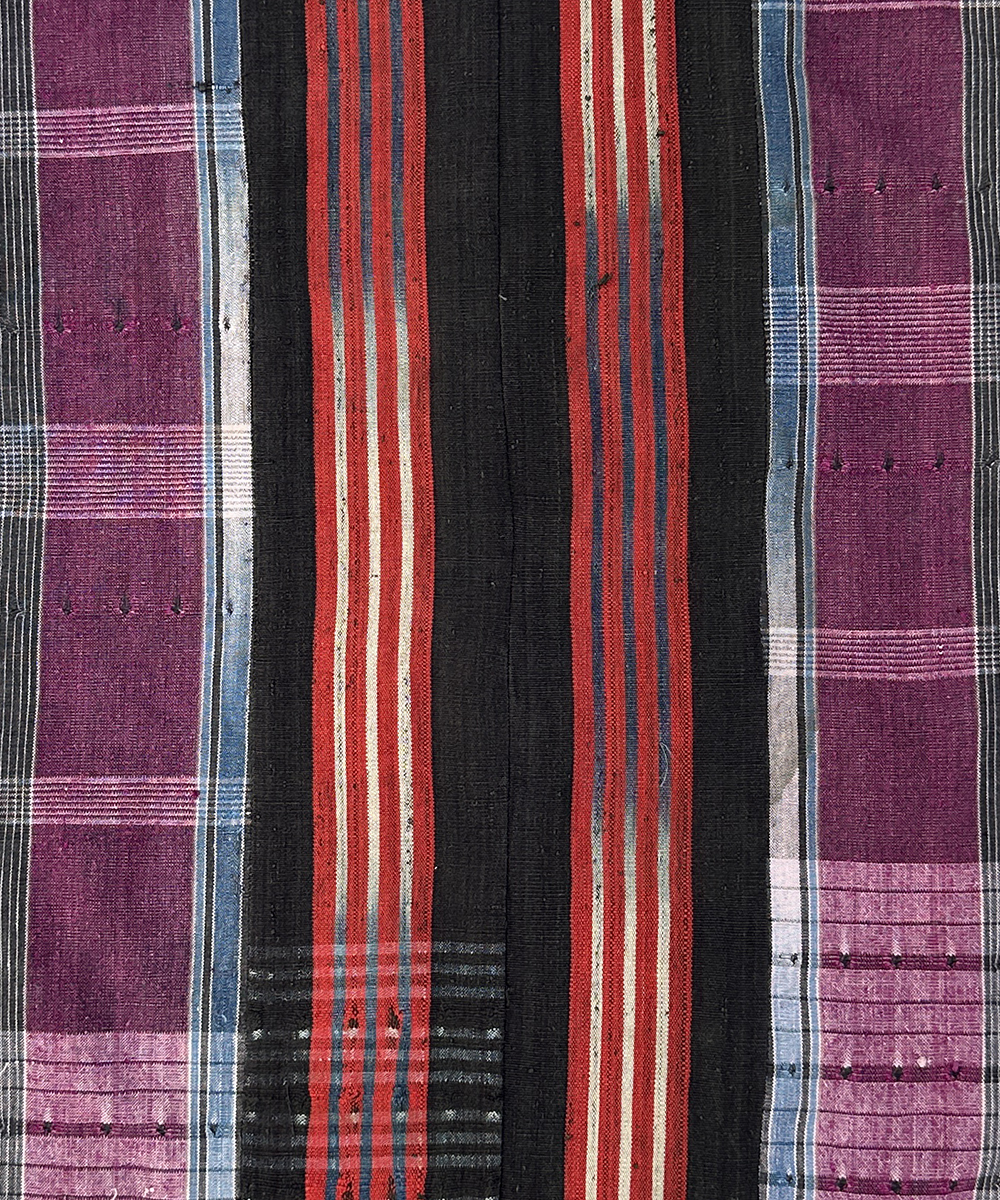 Plum and Vermillion Stripe Market Coat (XL)