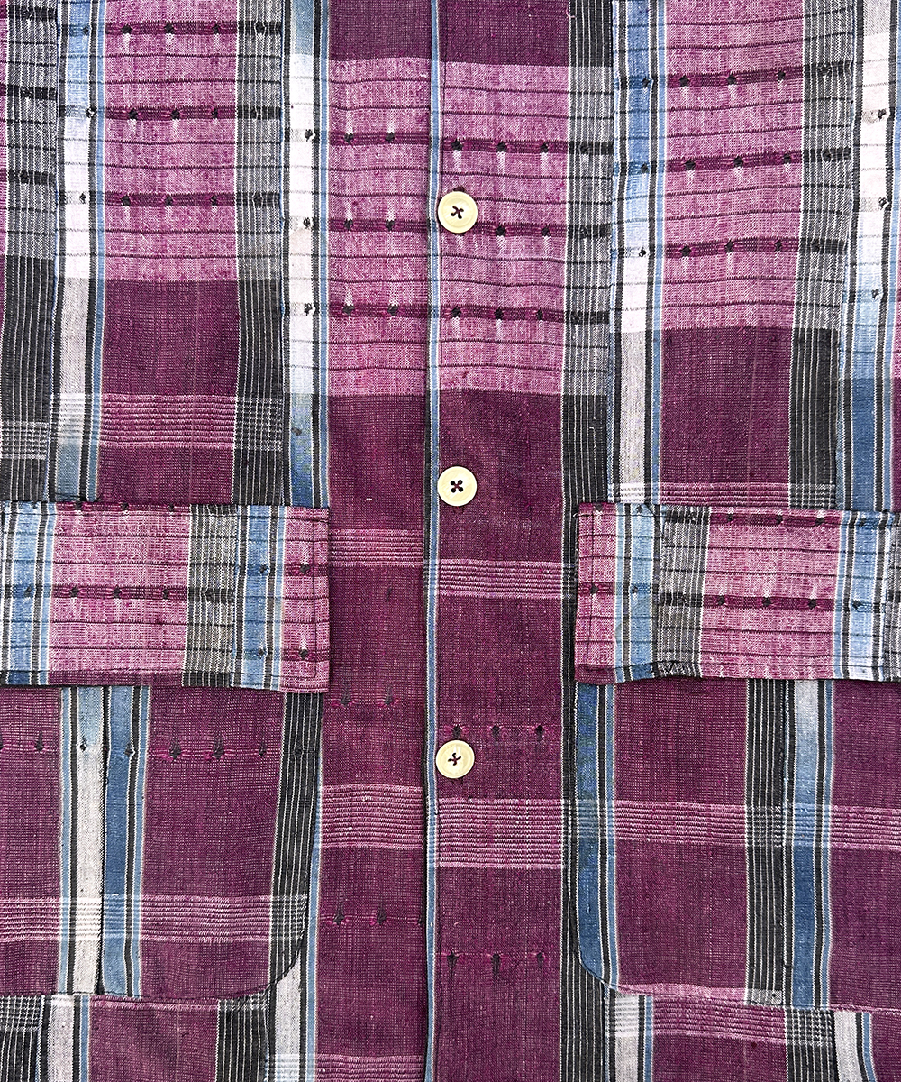 Plum and Vermillion Stripe Market Coat (XL)