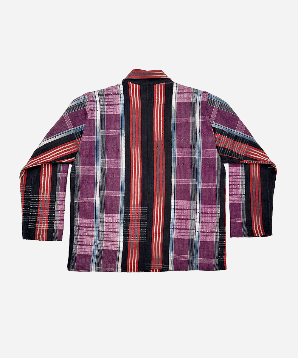 Plum and Vermillion Stripe Market Coat (XL)